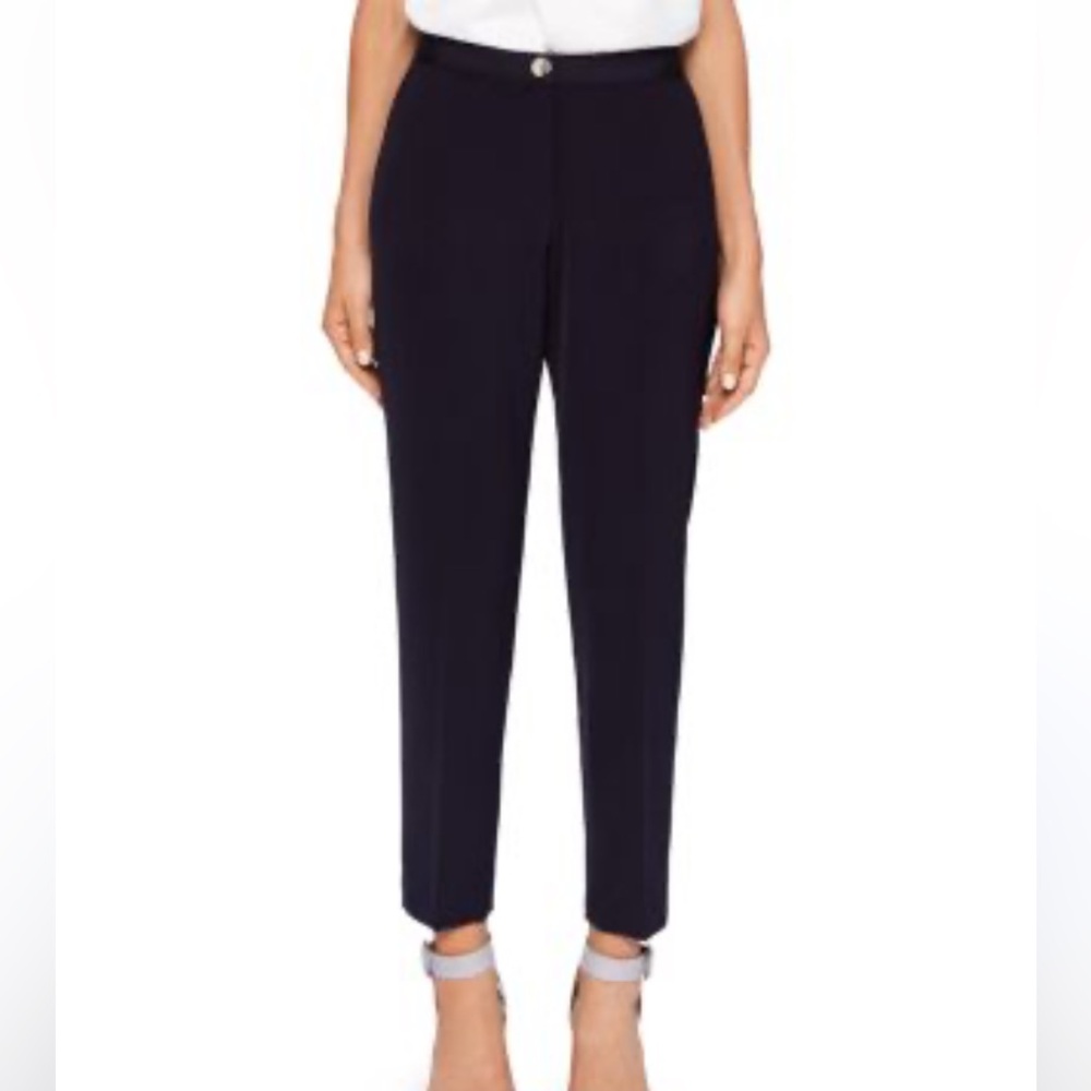 TED BAKER Ulmiat Ottoman Skinny Trousers In Navy size Ted 2, US 6